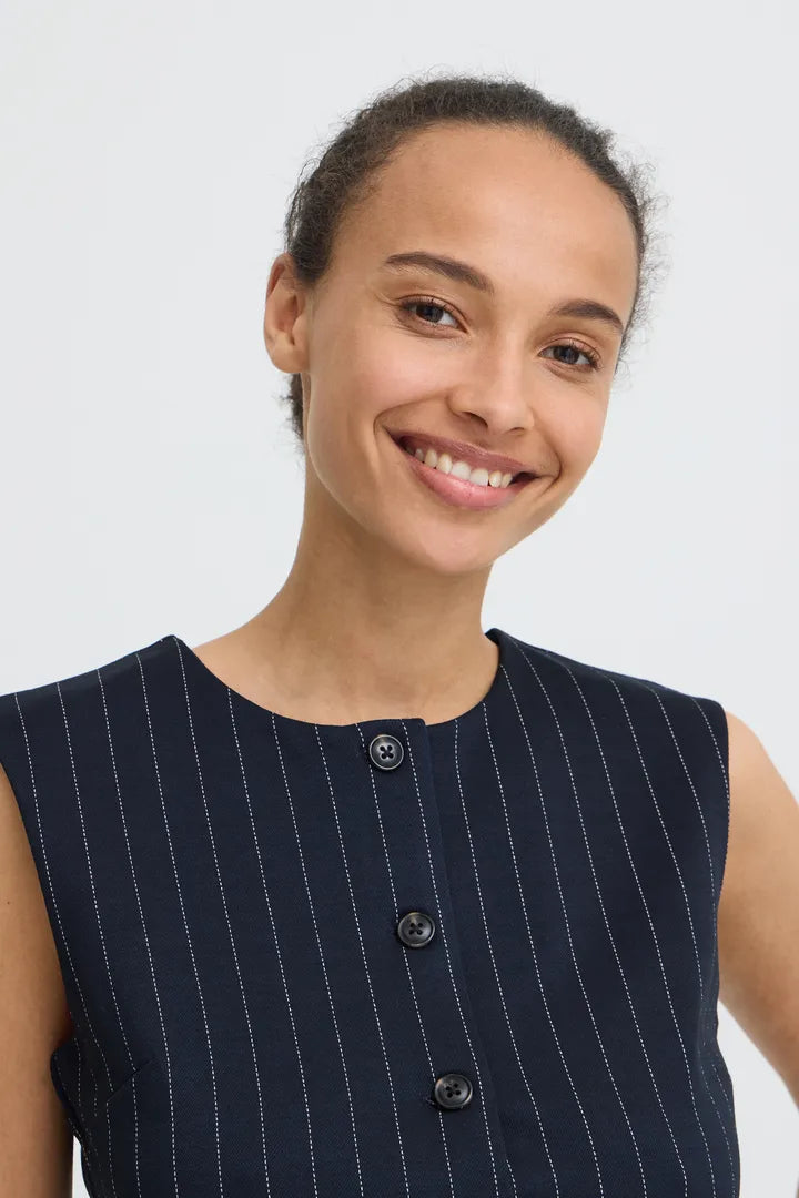 B.Young Rowan Pinstripe Waistcoat