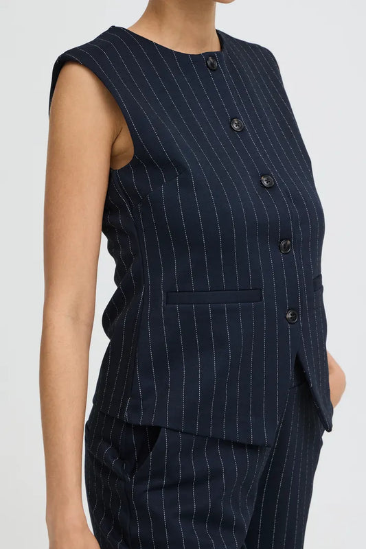 B.Young Rowan Pinstripe Waistcoat