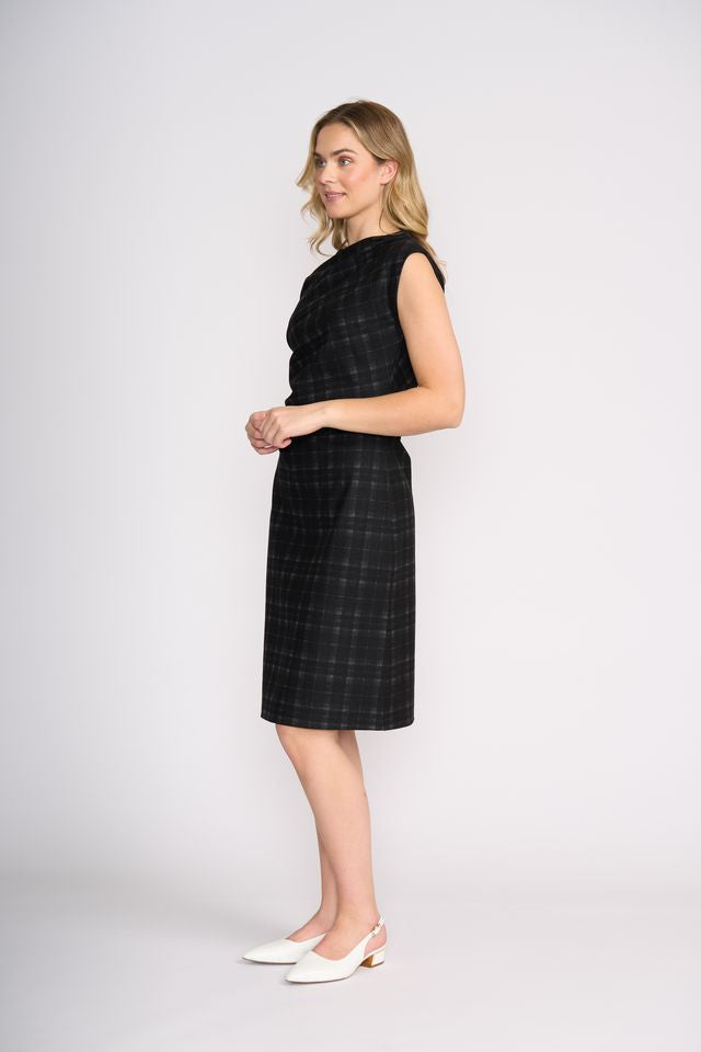 FOIL Under Wraps Shadow Check Dress