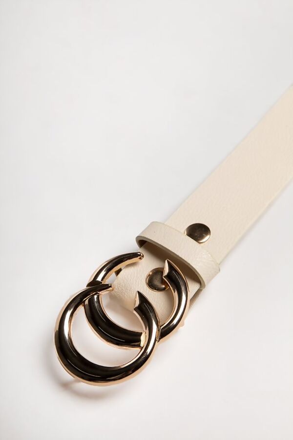CC Buckle Faux Leather Belt