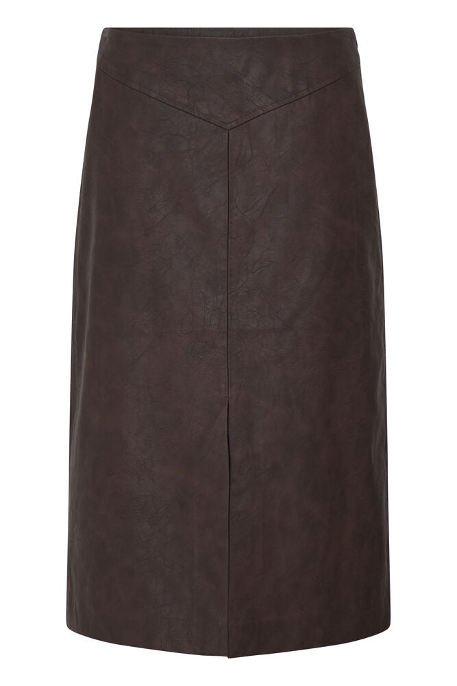 ICHI Kanira Faux Leather Skirt