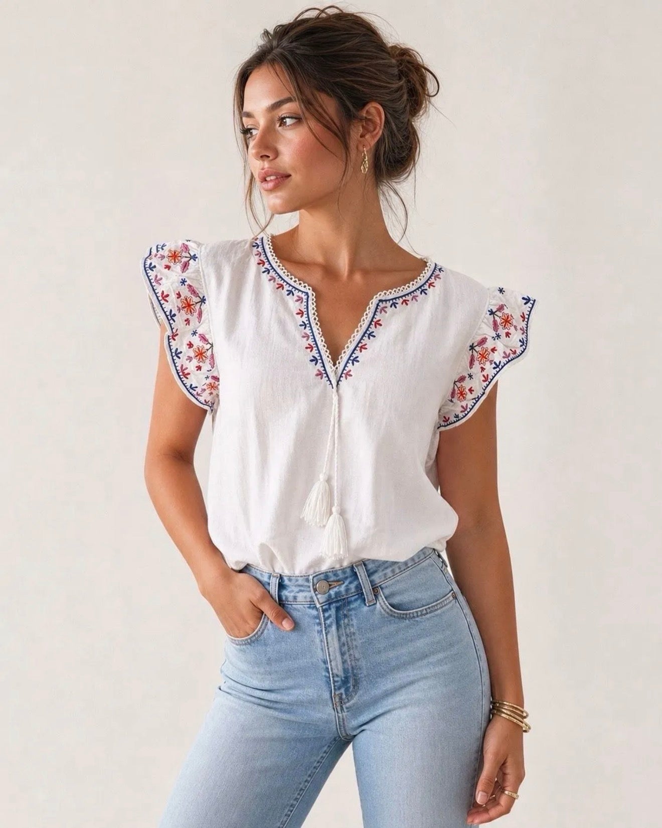 Teena Embroidered Top
