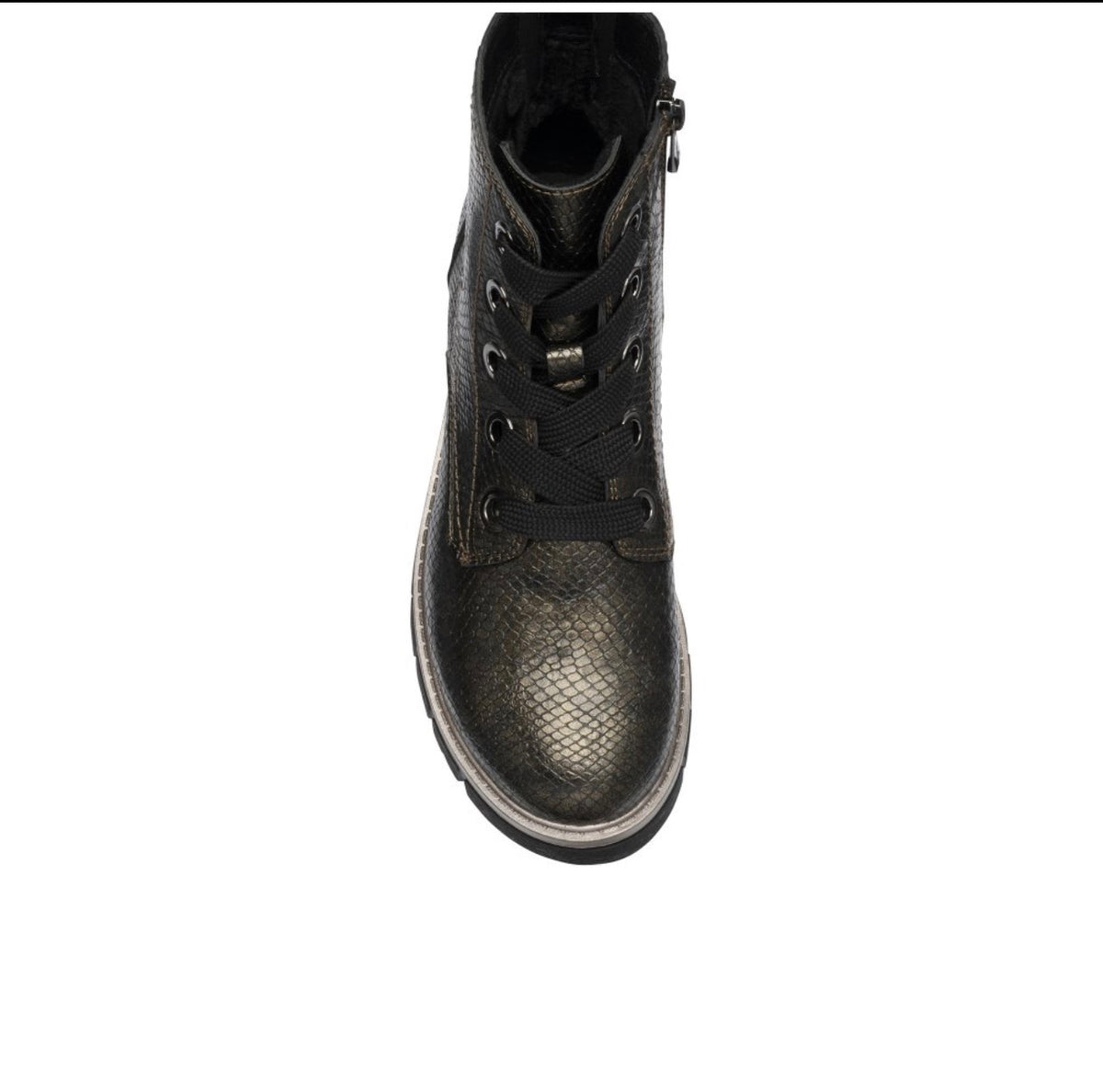 Lotus Jojo Bronze Lizard Print Ankle Boots