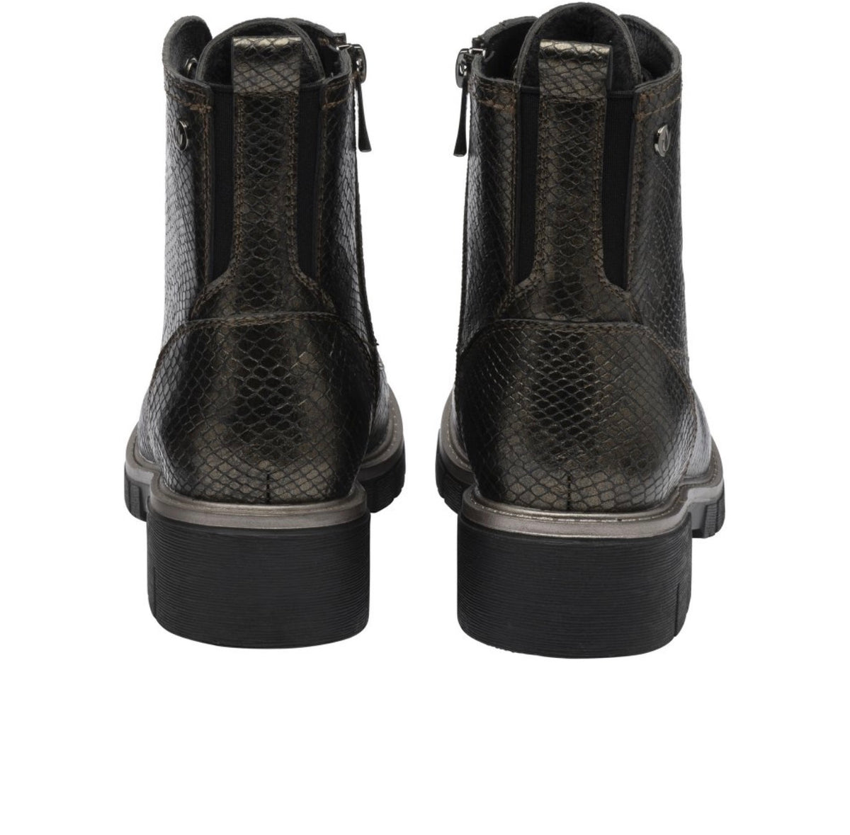 Lotus Jojo Bronze Lizard Print Ankle Boots