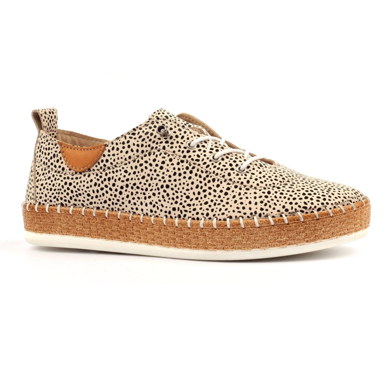 Lunar Evette Spot Leather Plimsole
