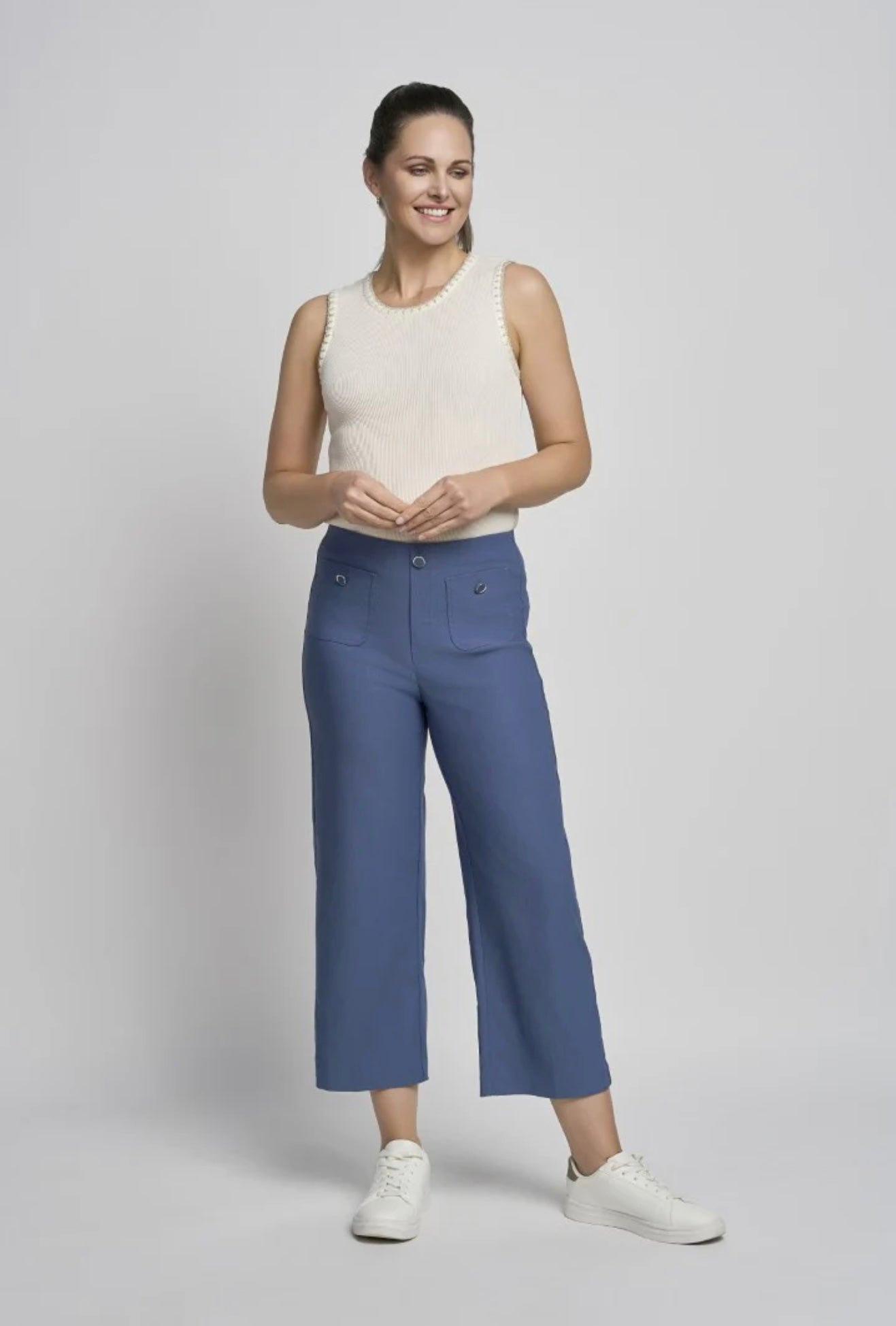 Pinns Cropped Wide Leg Trousers