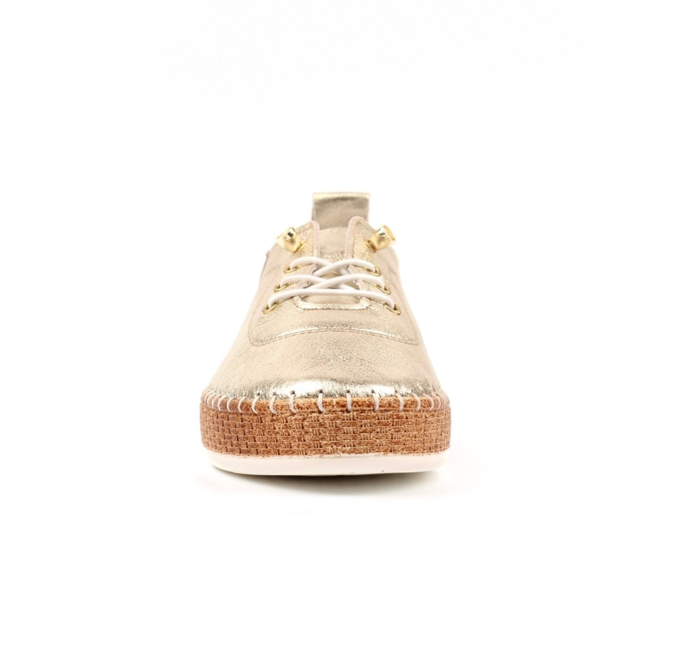 Lunar Evette Gold Leather Plimsole