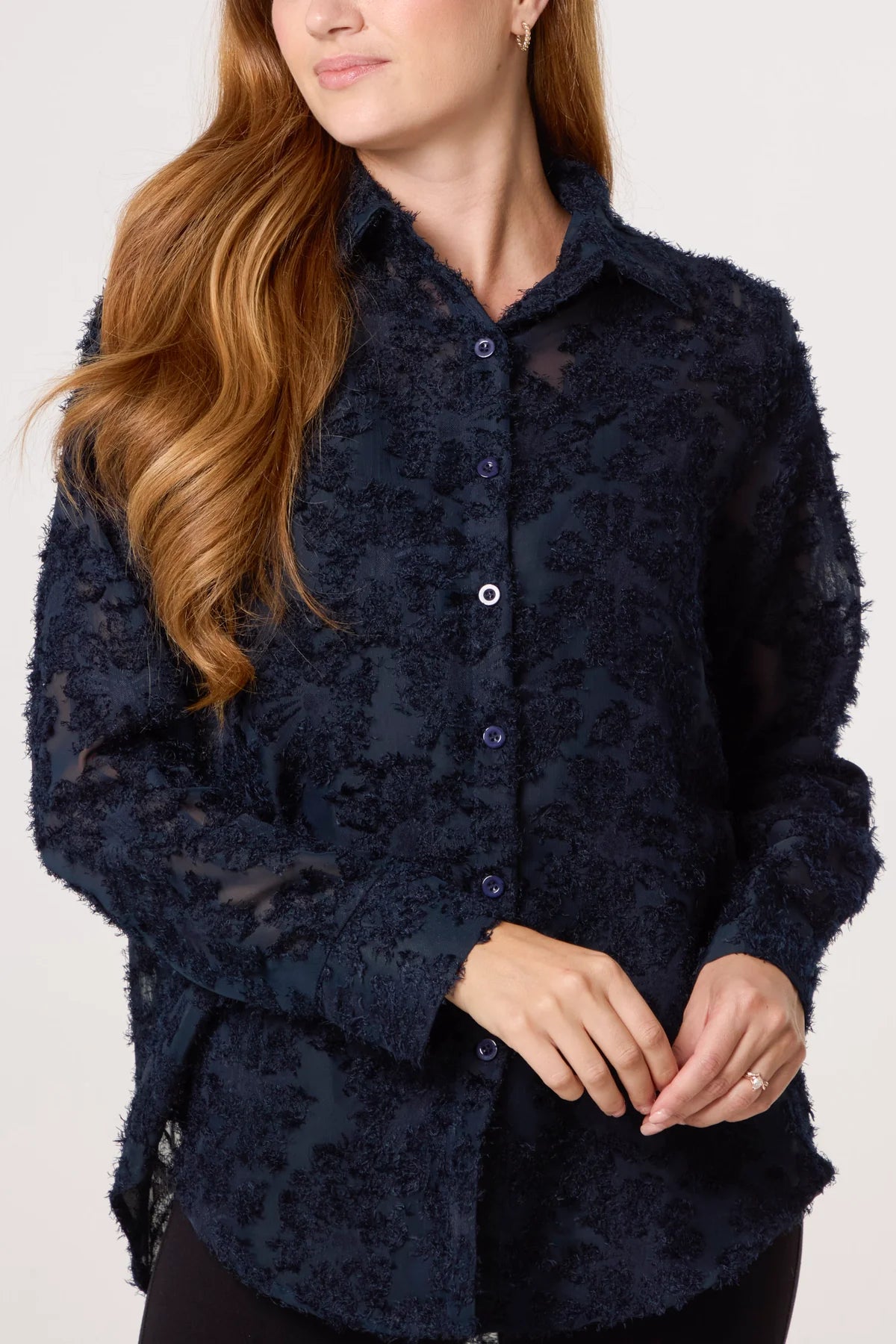 Adelaide Texture & Mesh Shirt Blouse