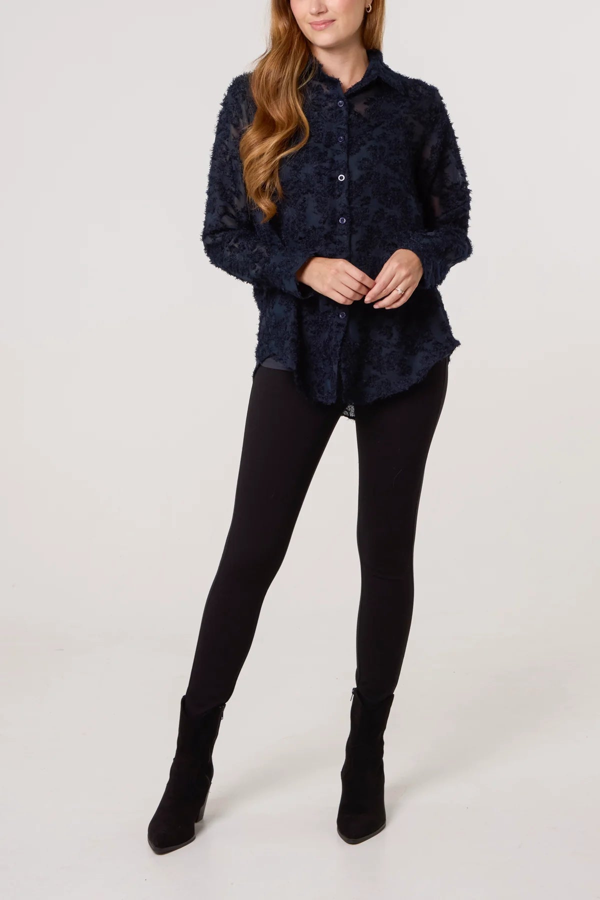 Adelaide Texture & Mesh Shirt Blouse