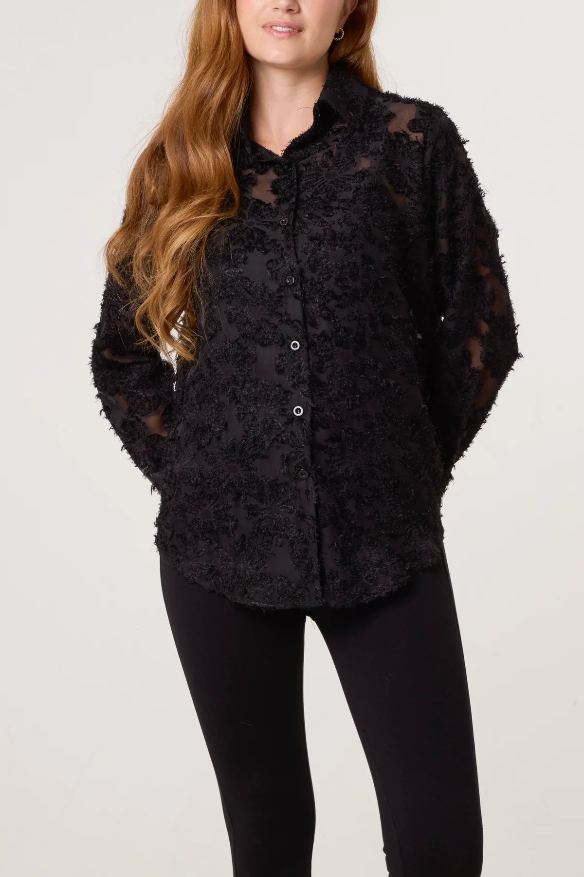 Adelaide Texture & Mesh Shirt Blouse