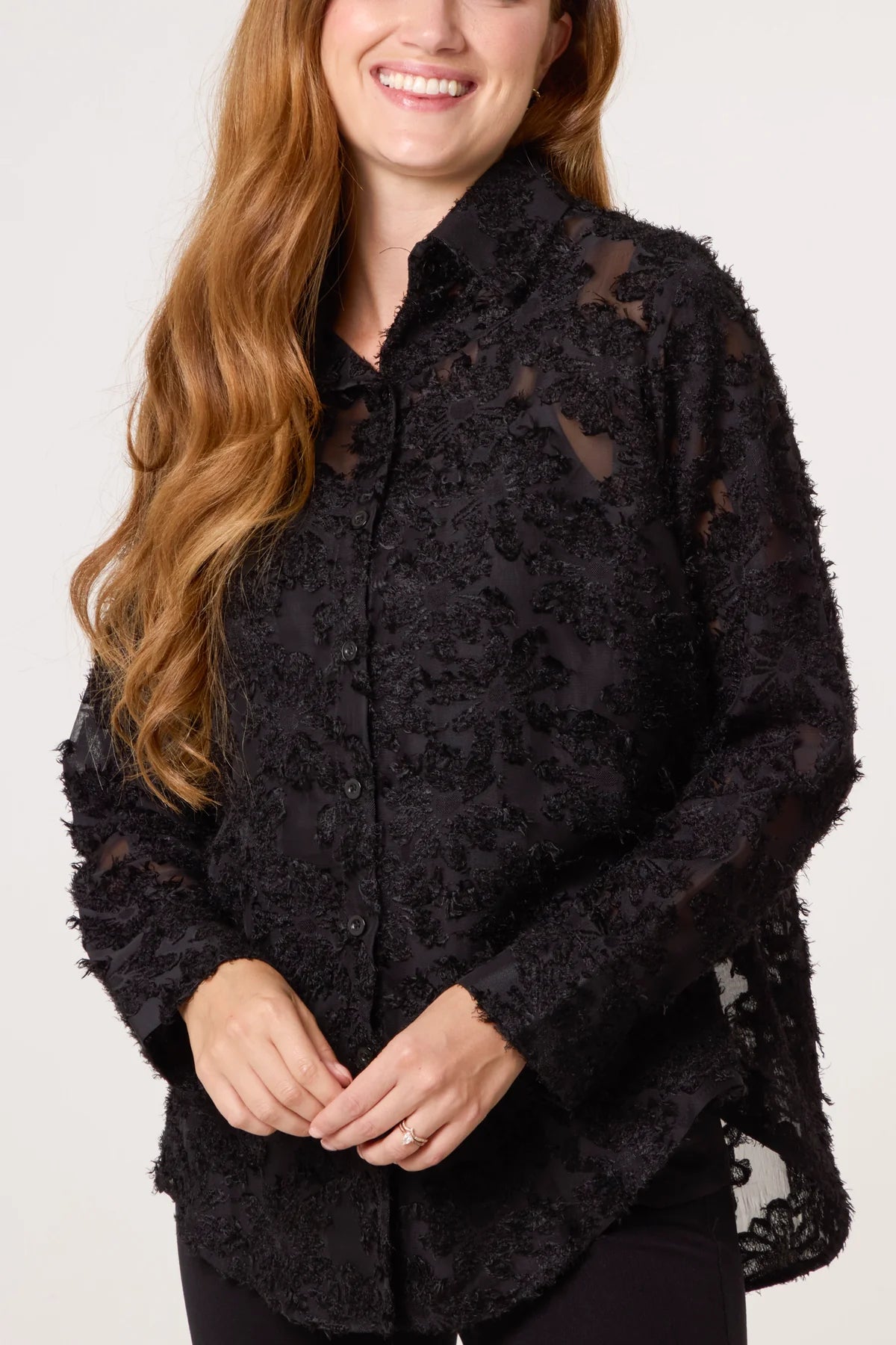 Adelaide Texture & Mesh Shirt Blouse