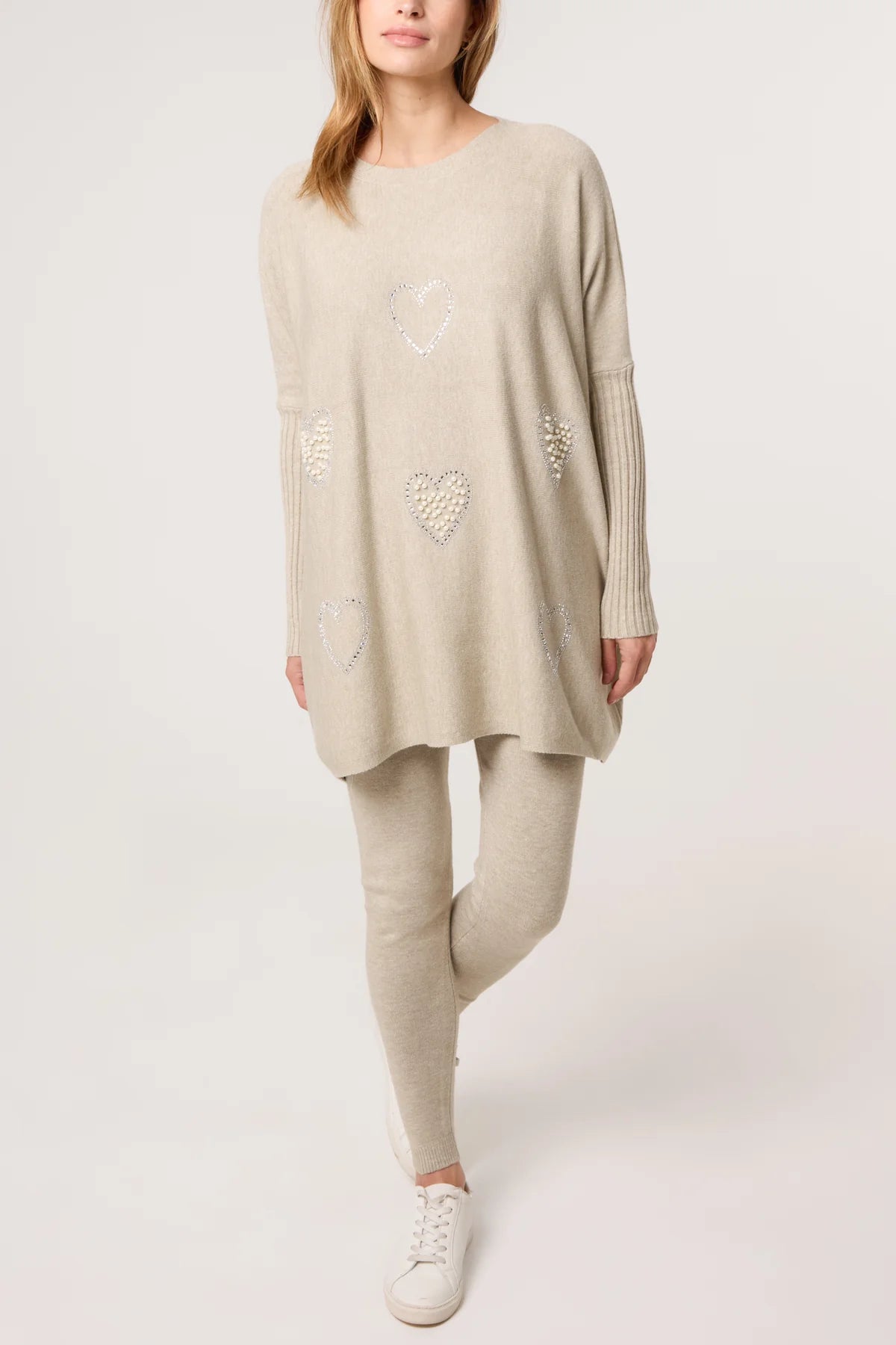 Corrie Oversized Embellished Heart Jumper
