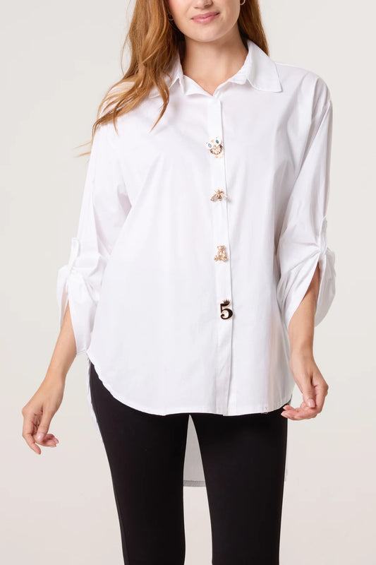 Missy Brooch Button Shirt