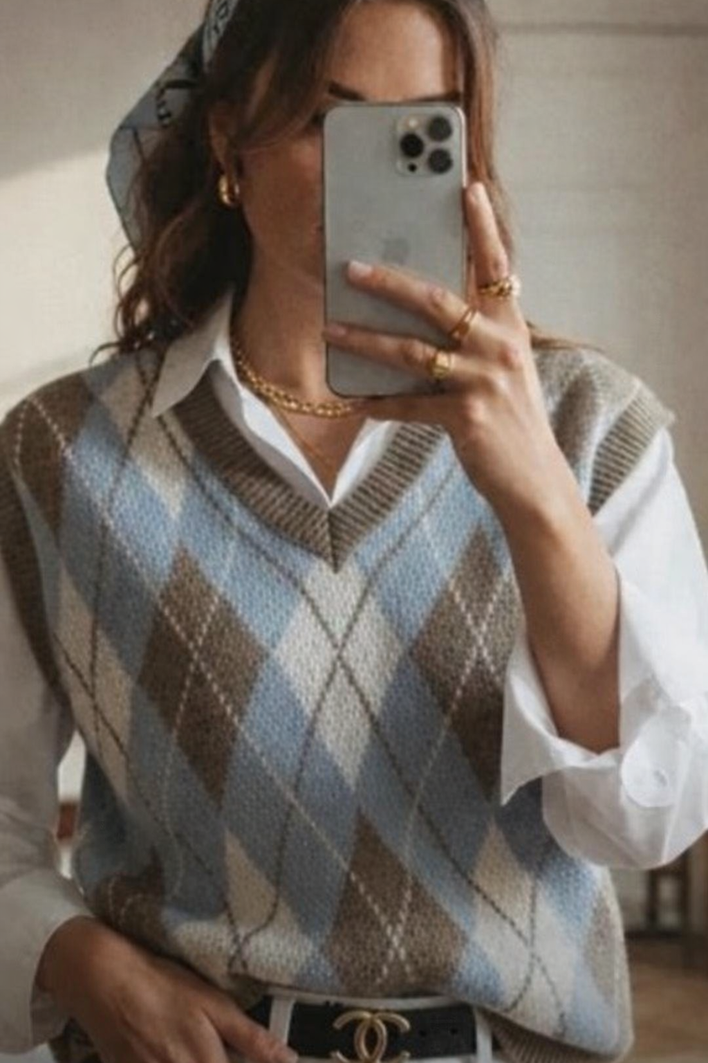 April Argyle Knit Tank Top