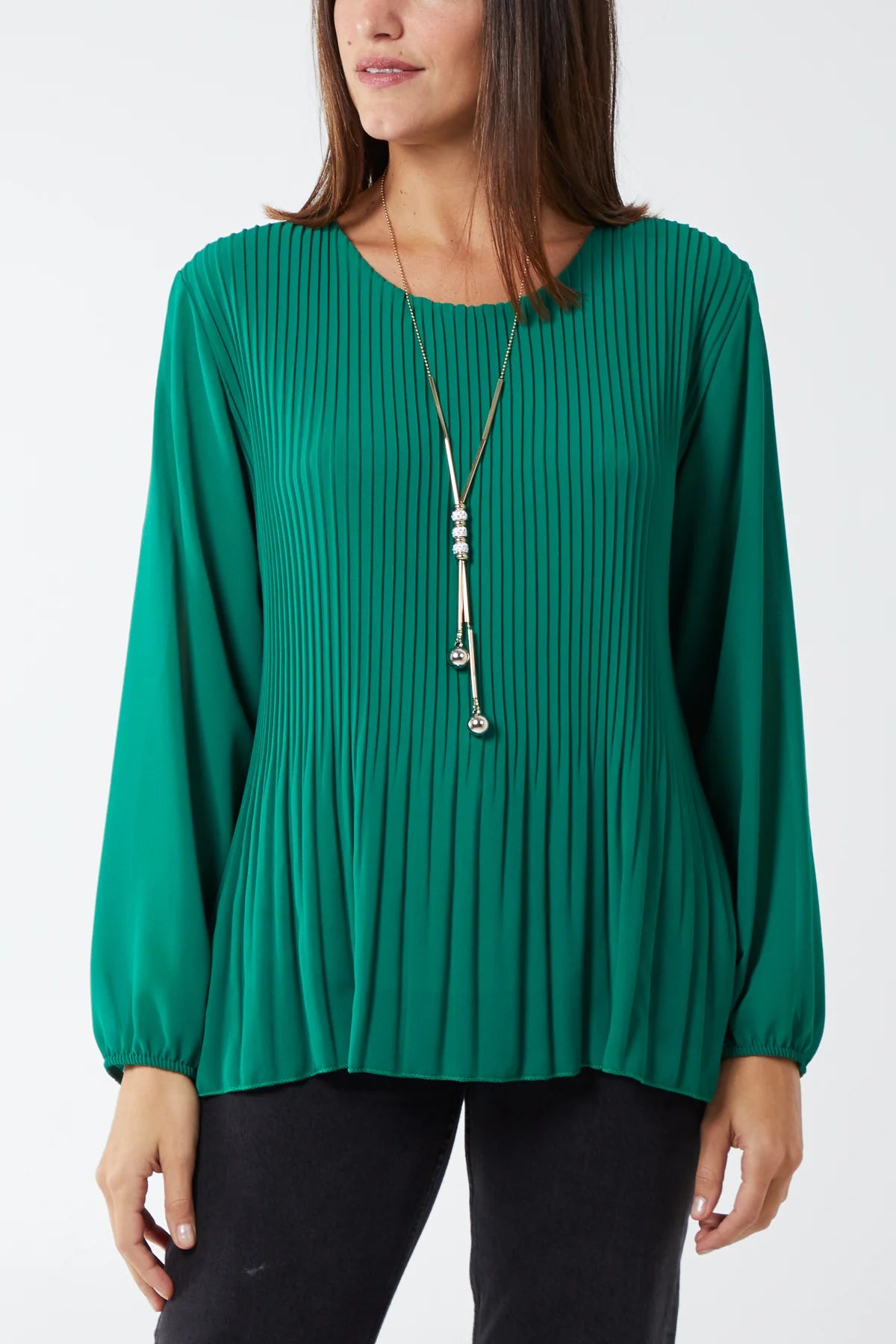 Lora Long Sleeve Pleated Top