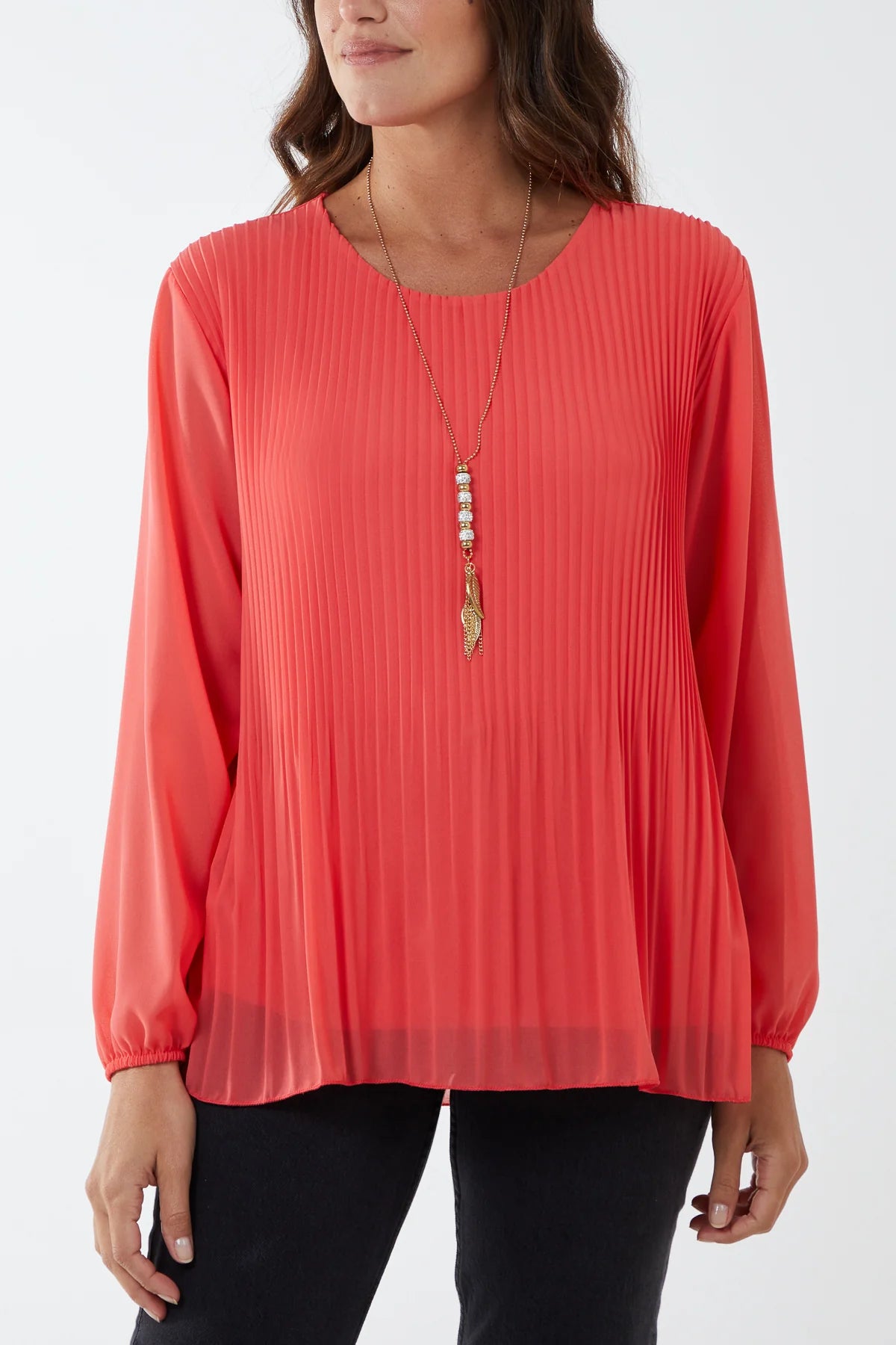 Lora Long Sleeve Pleated Top