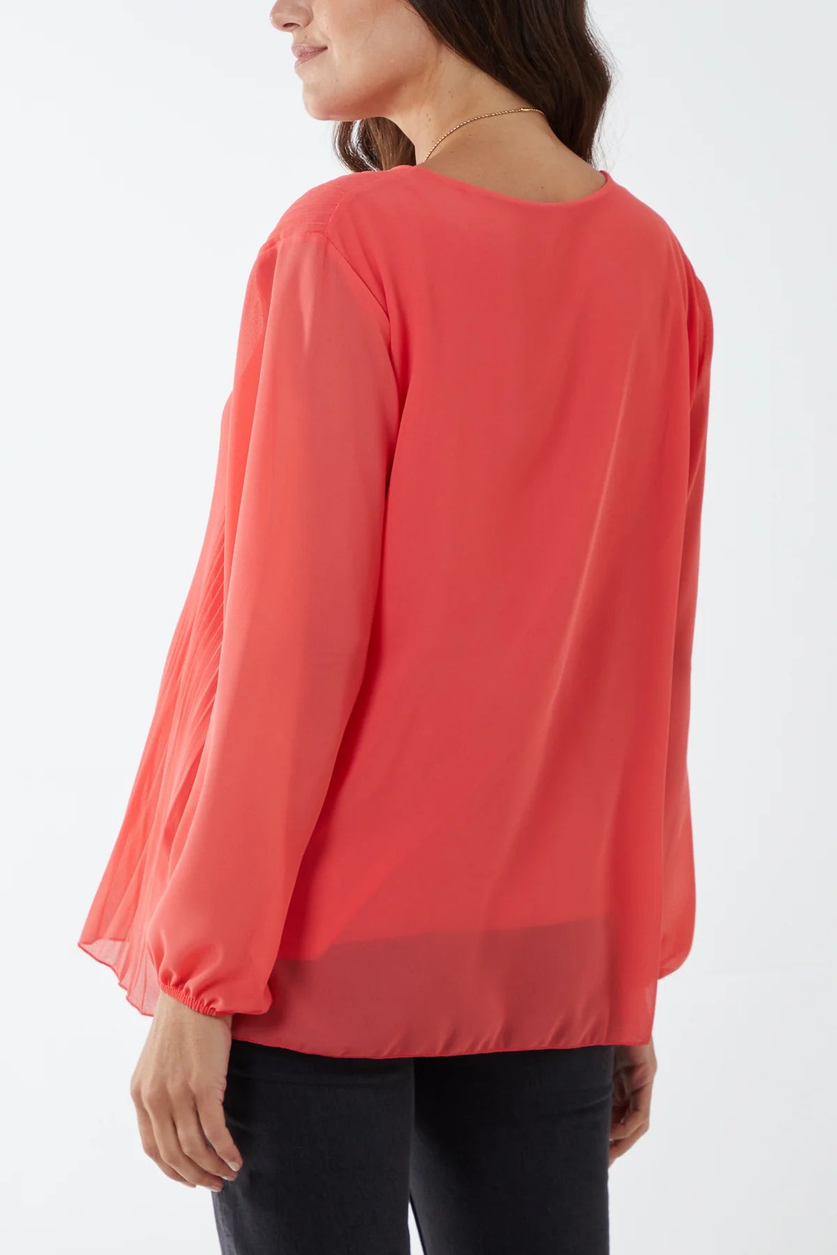 Lora Long Sleeve Pleated Top