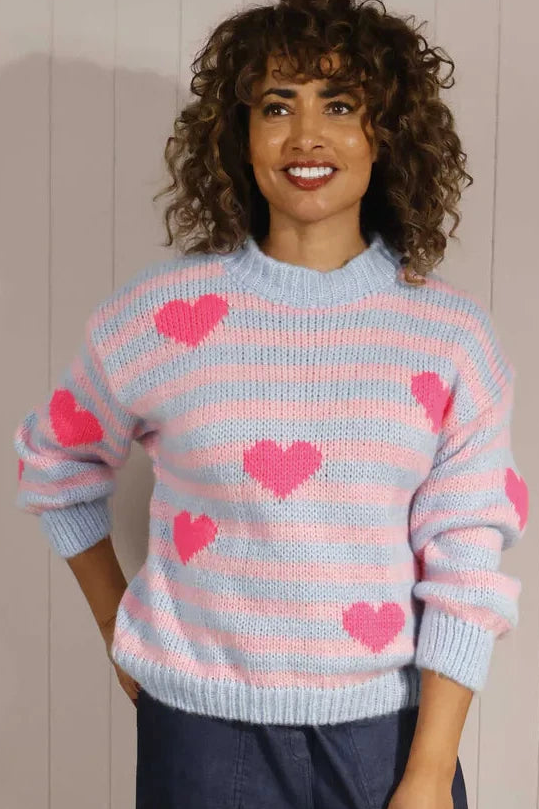 Goose Island Leisha Striped Heart Jumper