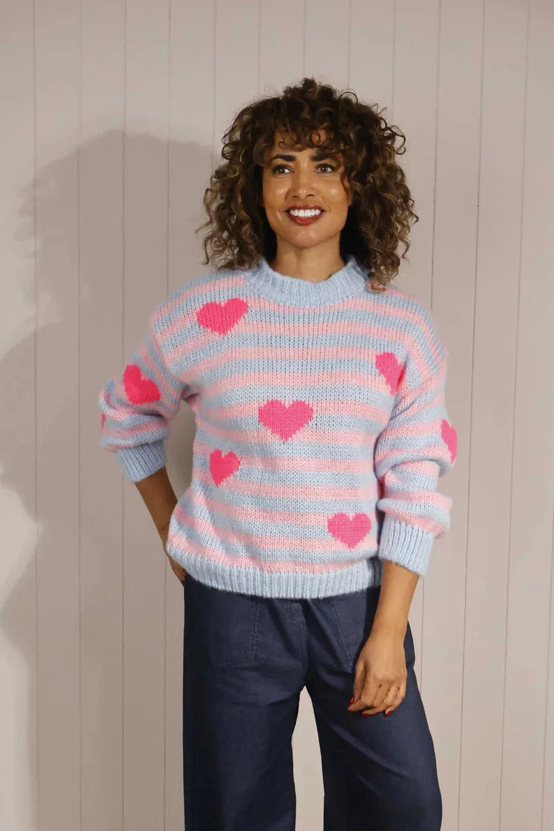 Goose Island Leisha Striped Heart Jumper
