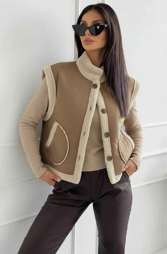 Shelley Faux Shearling Trim Gilet