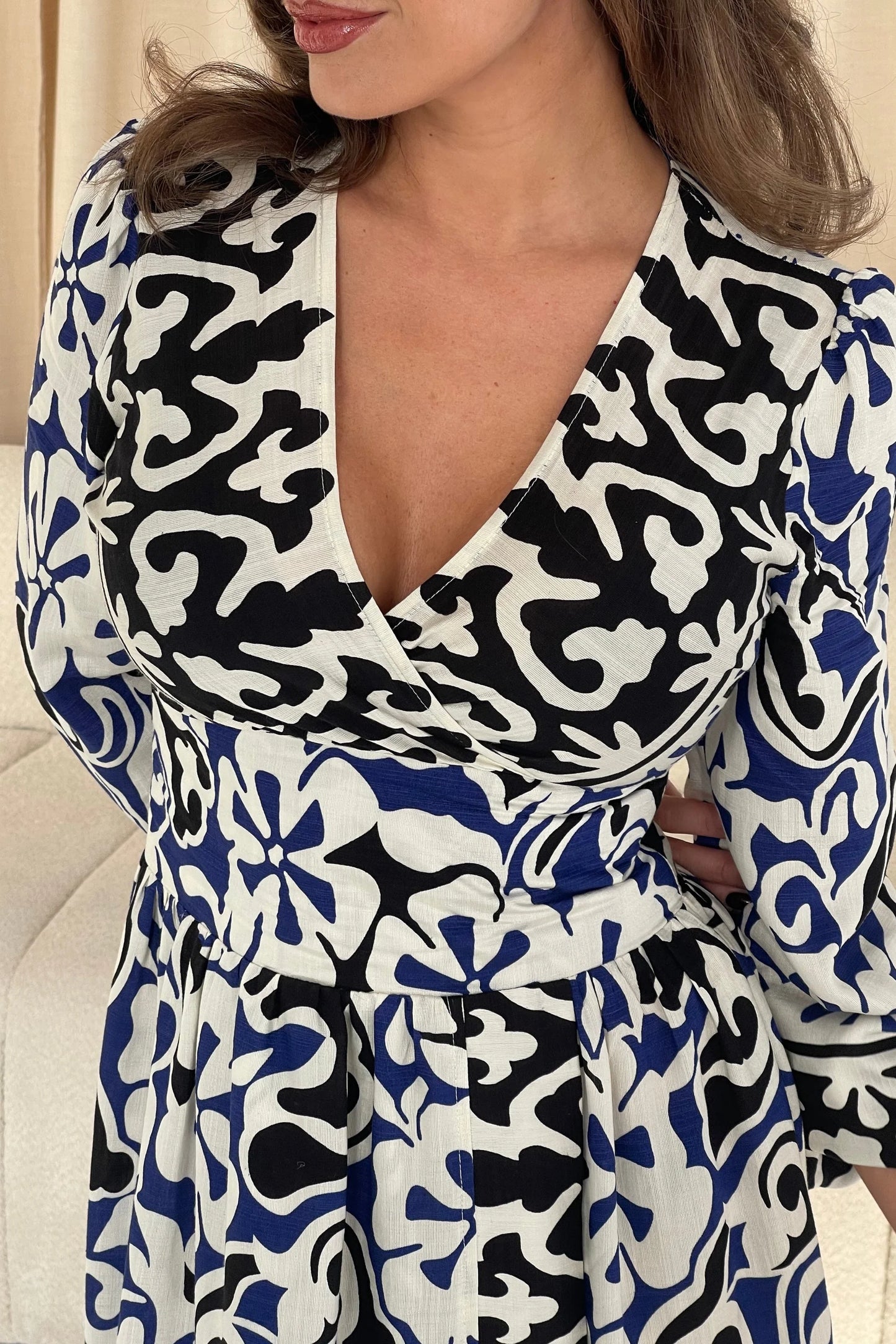 June Abstract Print Midi Dress