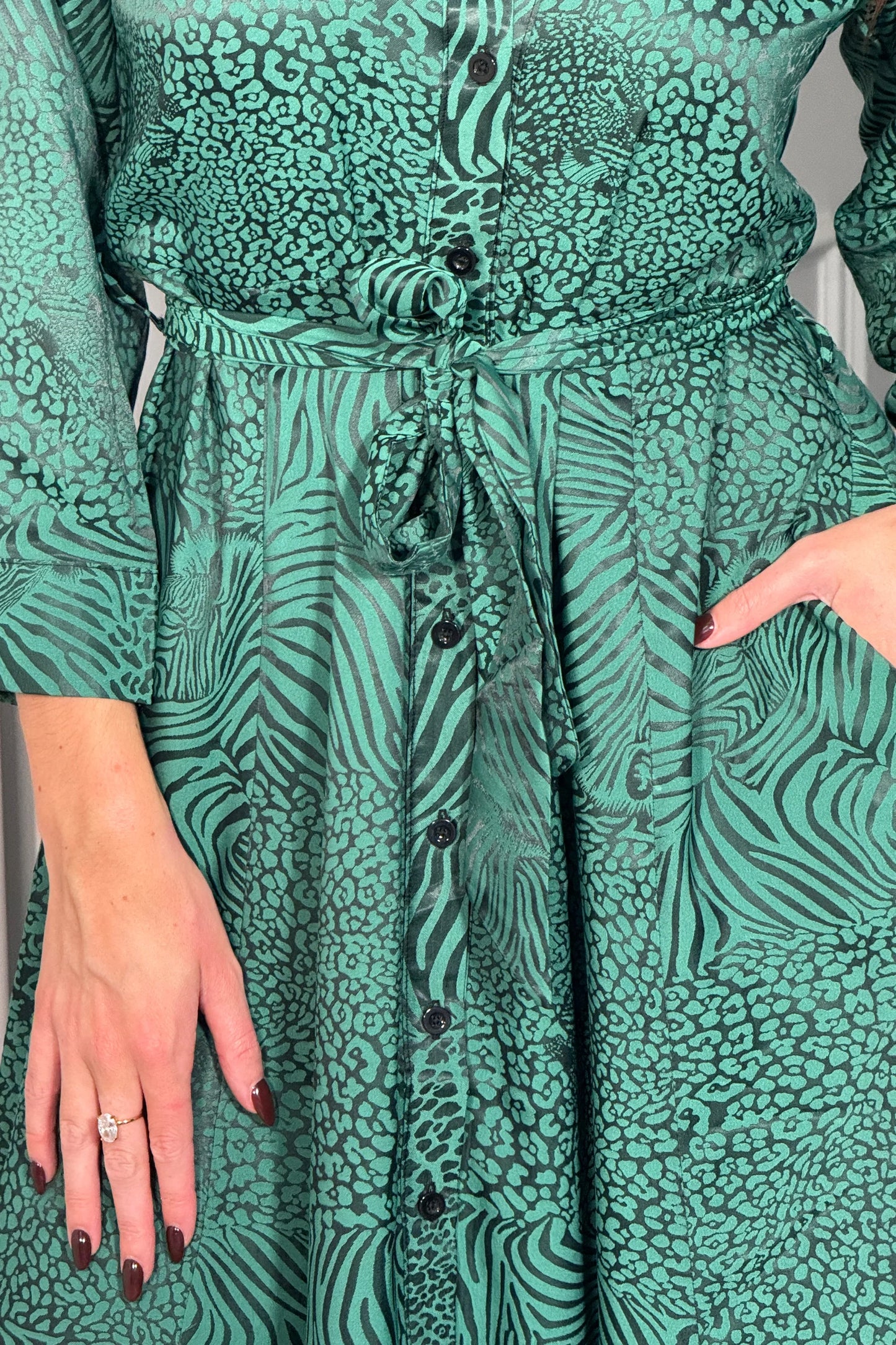 Amalee Animal Print Shirt Dress