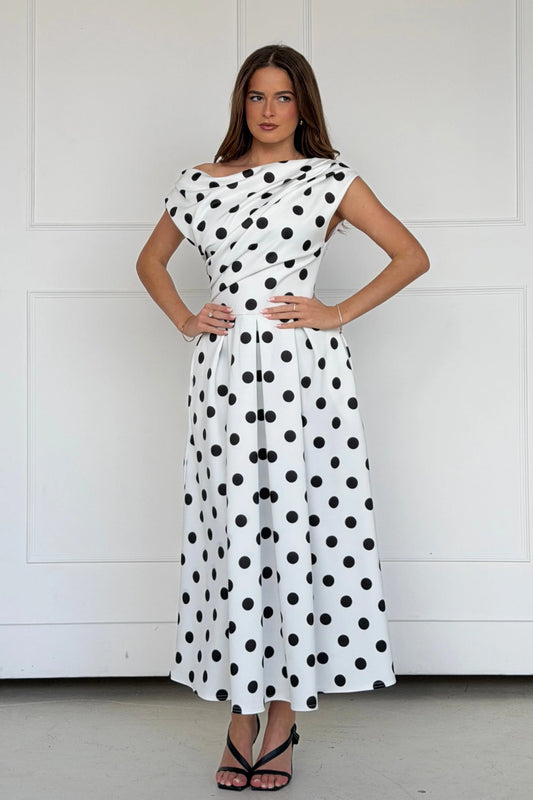 Shauna Polka Dot Midi Dress