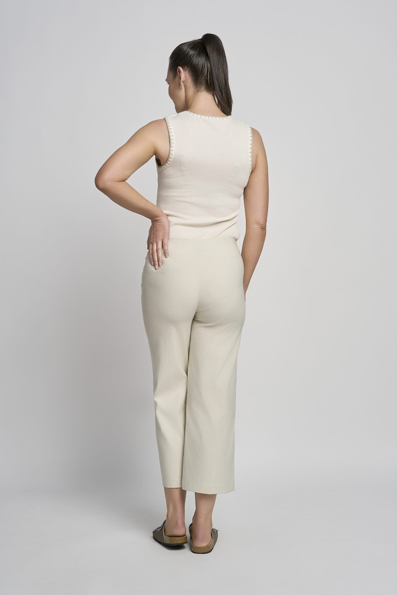 Pinns Cropped Wide Leg Trousers