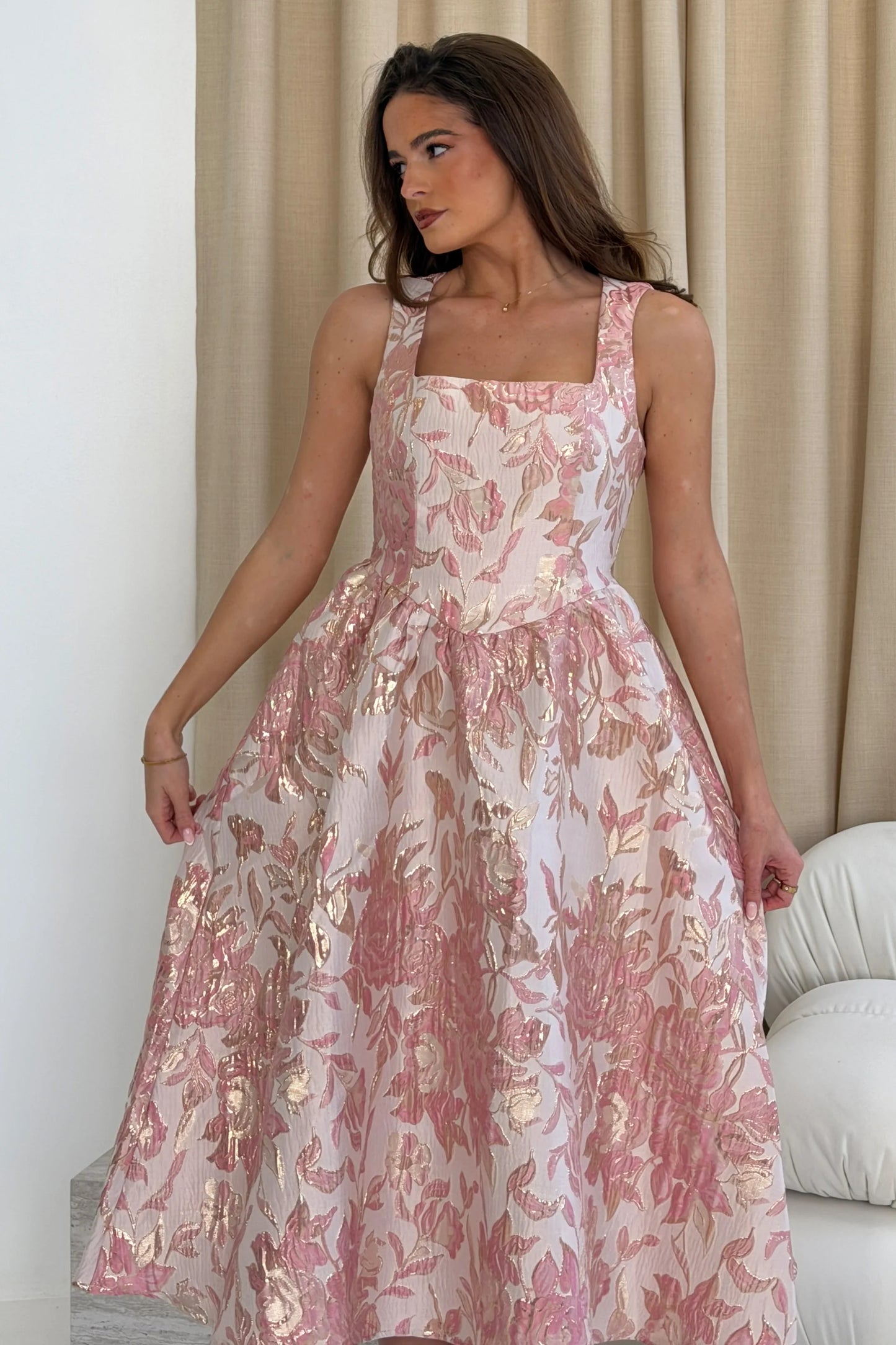 Lola Jaquard Midi Dress