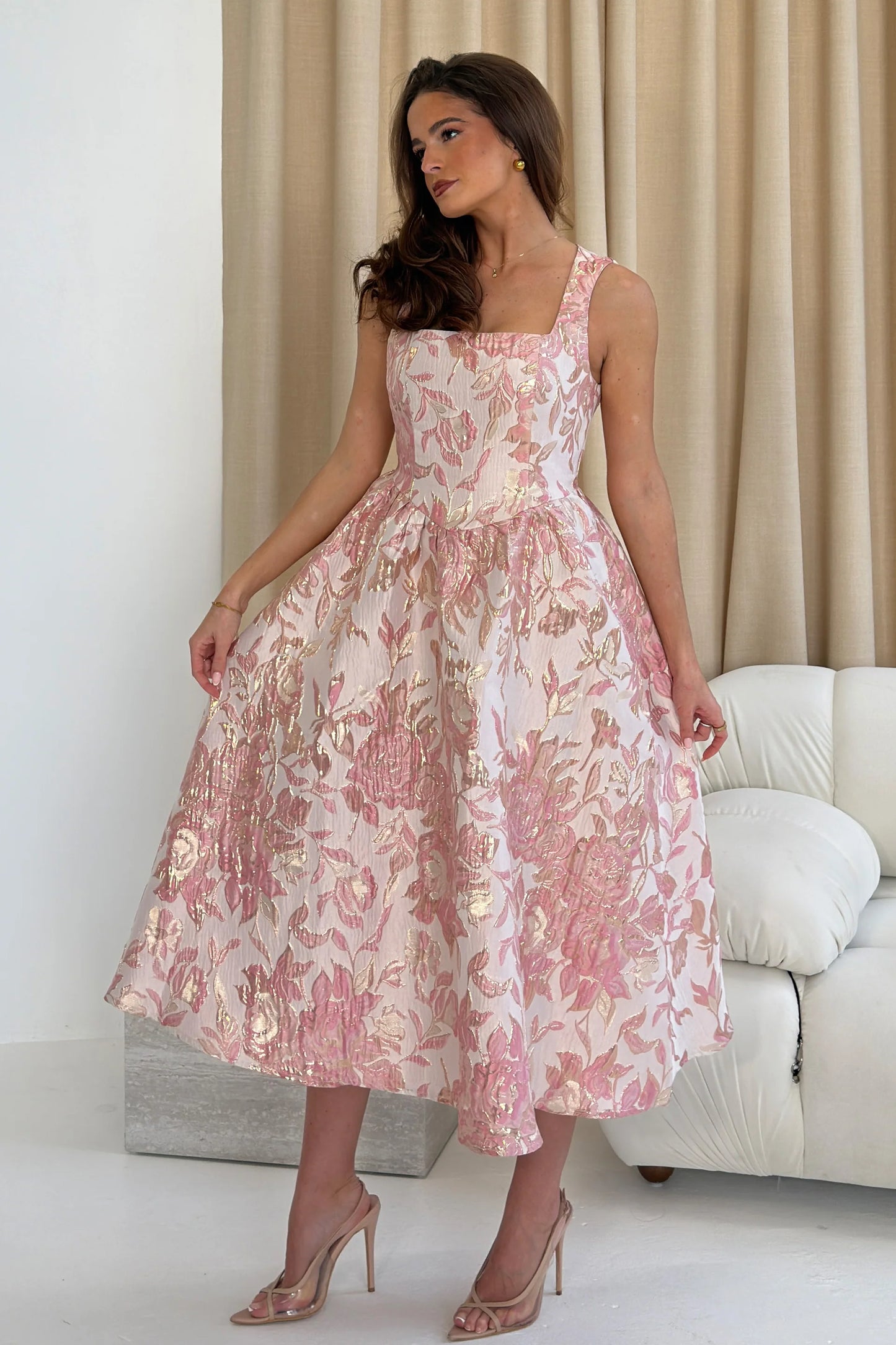 Lola Jaquard Midi Dress