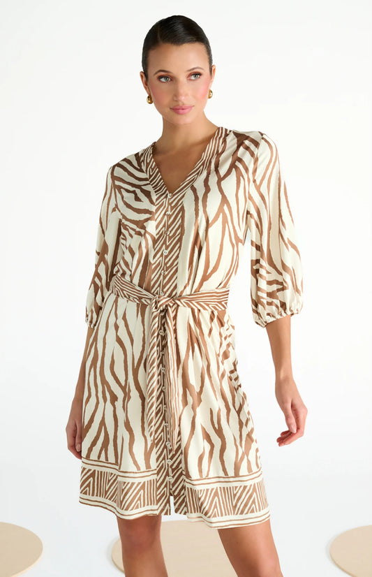 K.Design Zebra Print Shirt Dress
