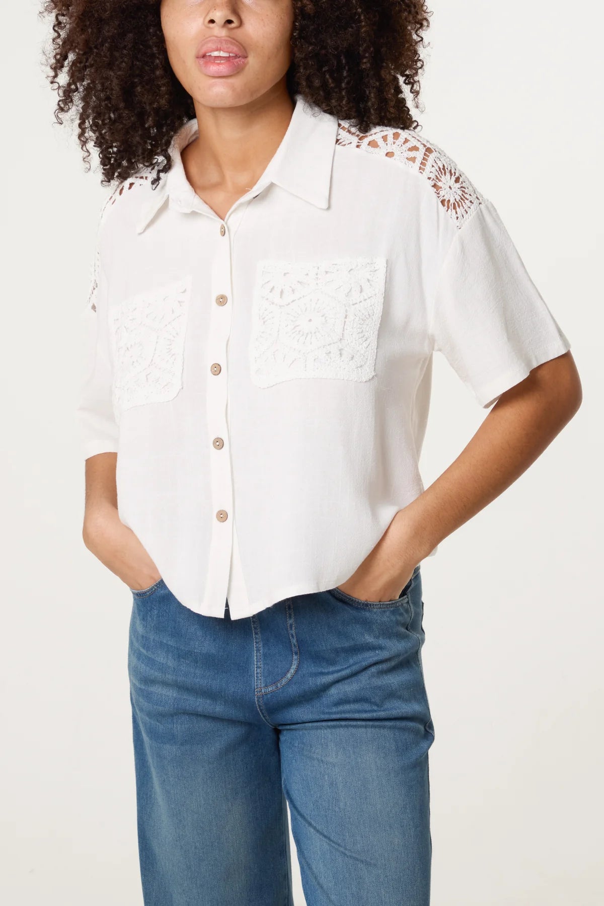 Katya Crochet Detail Loose Fit Shirt