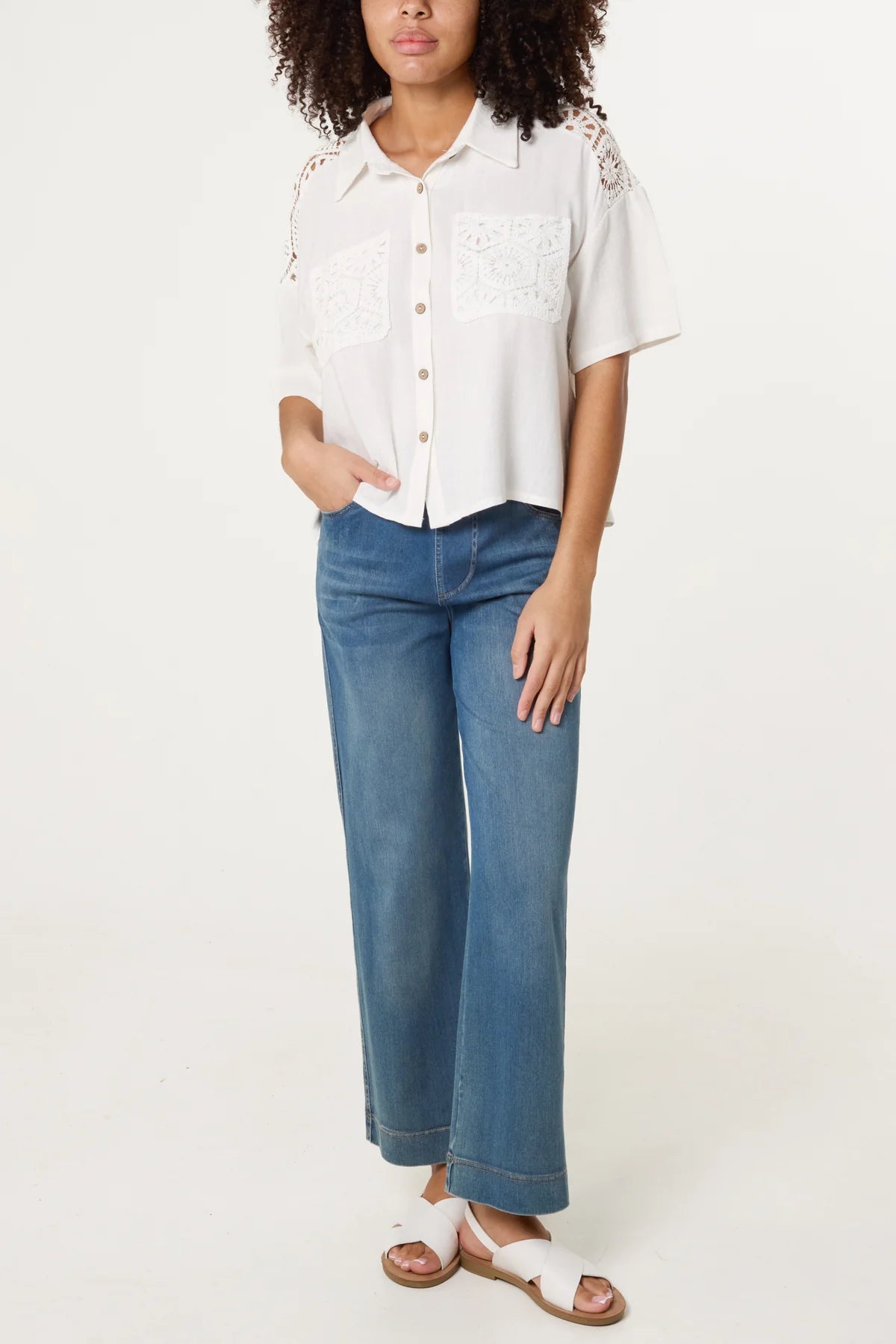 Katya Crochet Detail Loose Fit Shirt