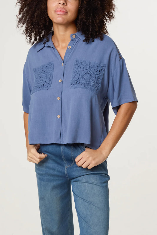 Katya Crochet Detail Loose Fit Shirt