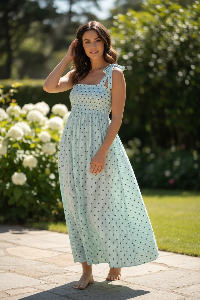 May Polka Dot & Stripe Sundress