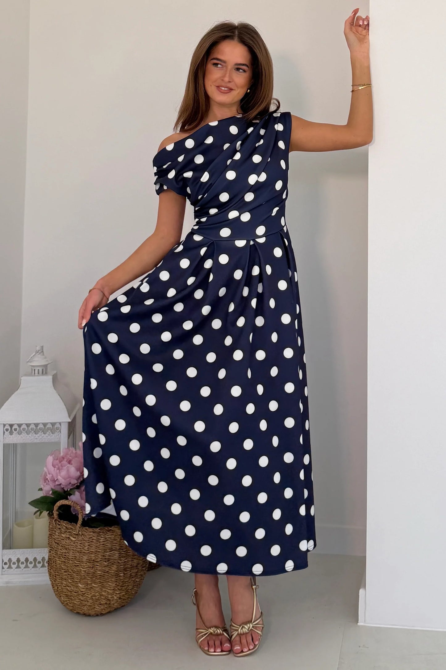 Shauna Polka Dot Midi Dress