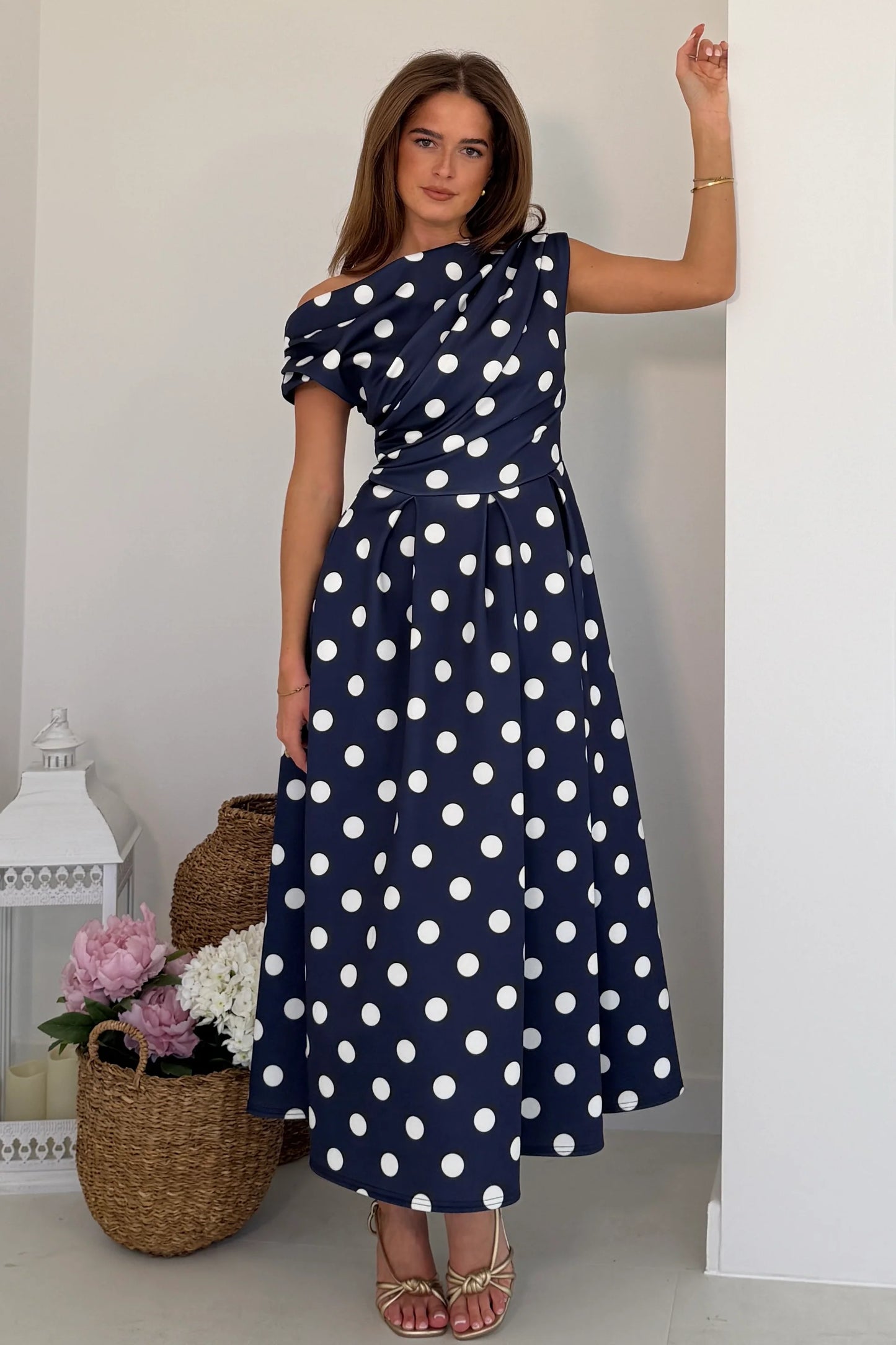 Shauna Polka Dot Midi Dress