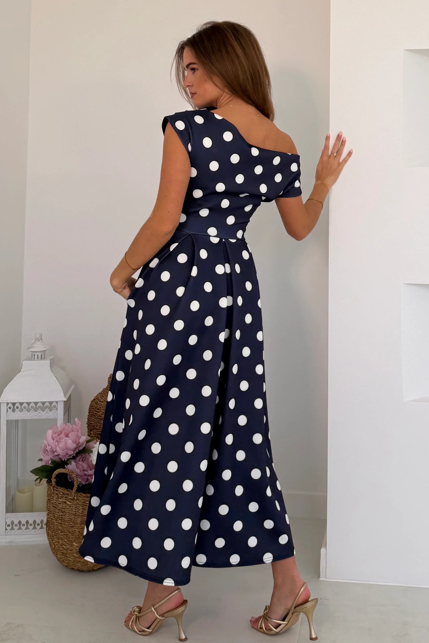 Shauna Polka Dot Midi Dress