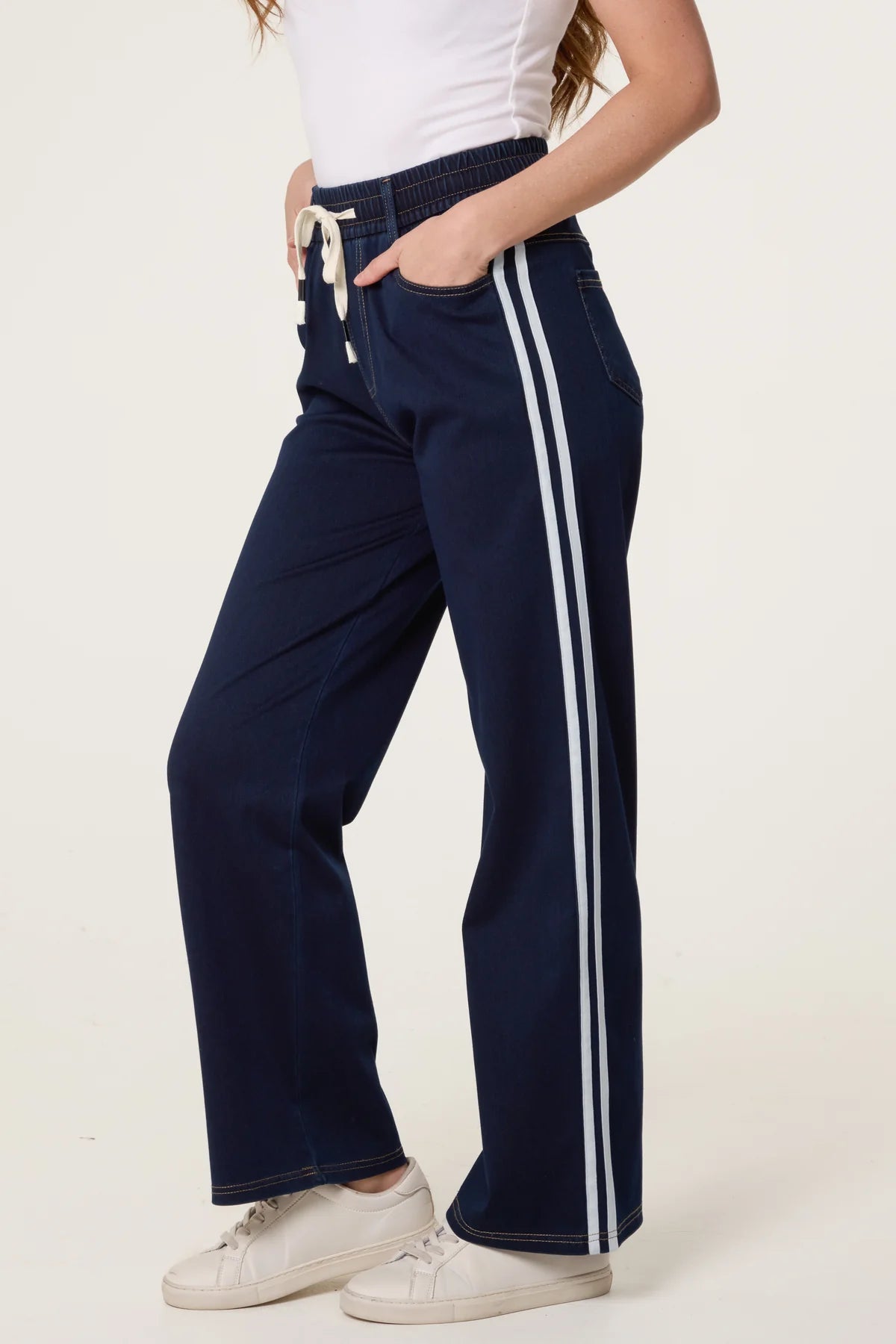 Della Side Stripe Drawstring Jeans