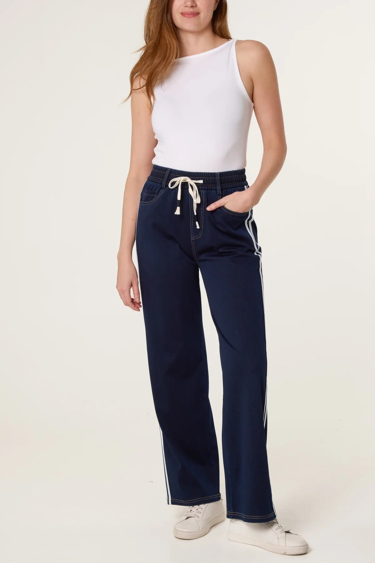 Della Side Stripe Drawstring Jeans