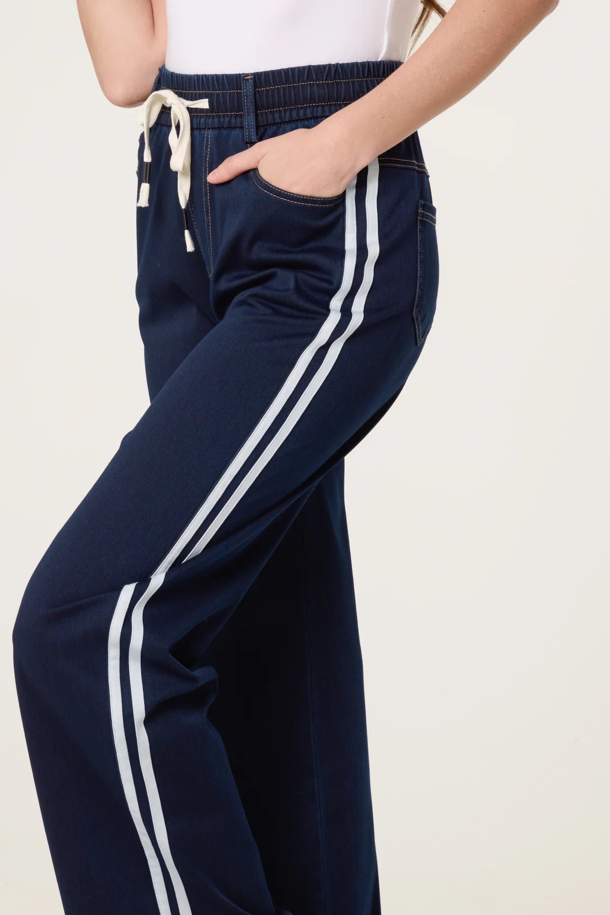Della Side Stripe Drawstring Jeans
