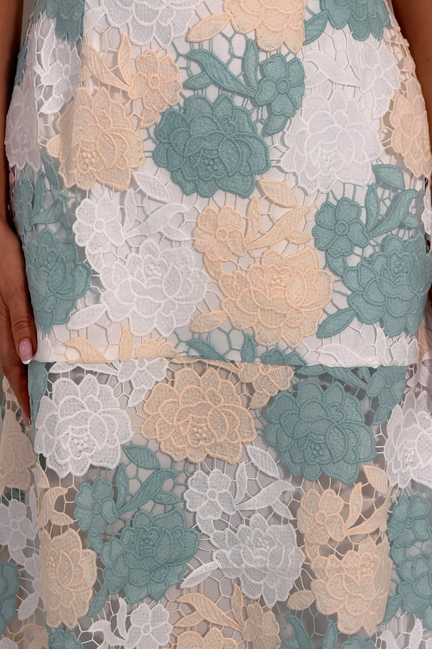 Jenna Floral Lace Midi Dress
