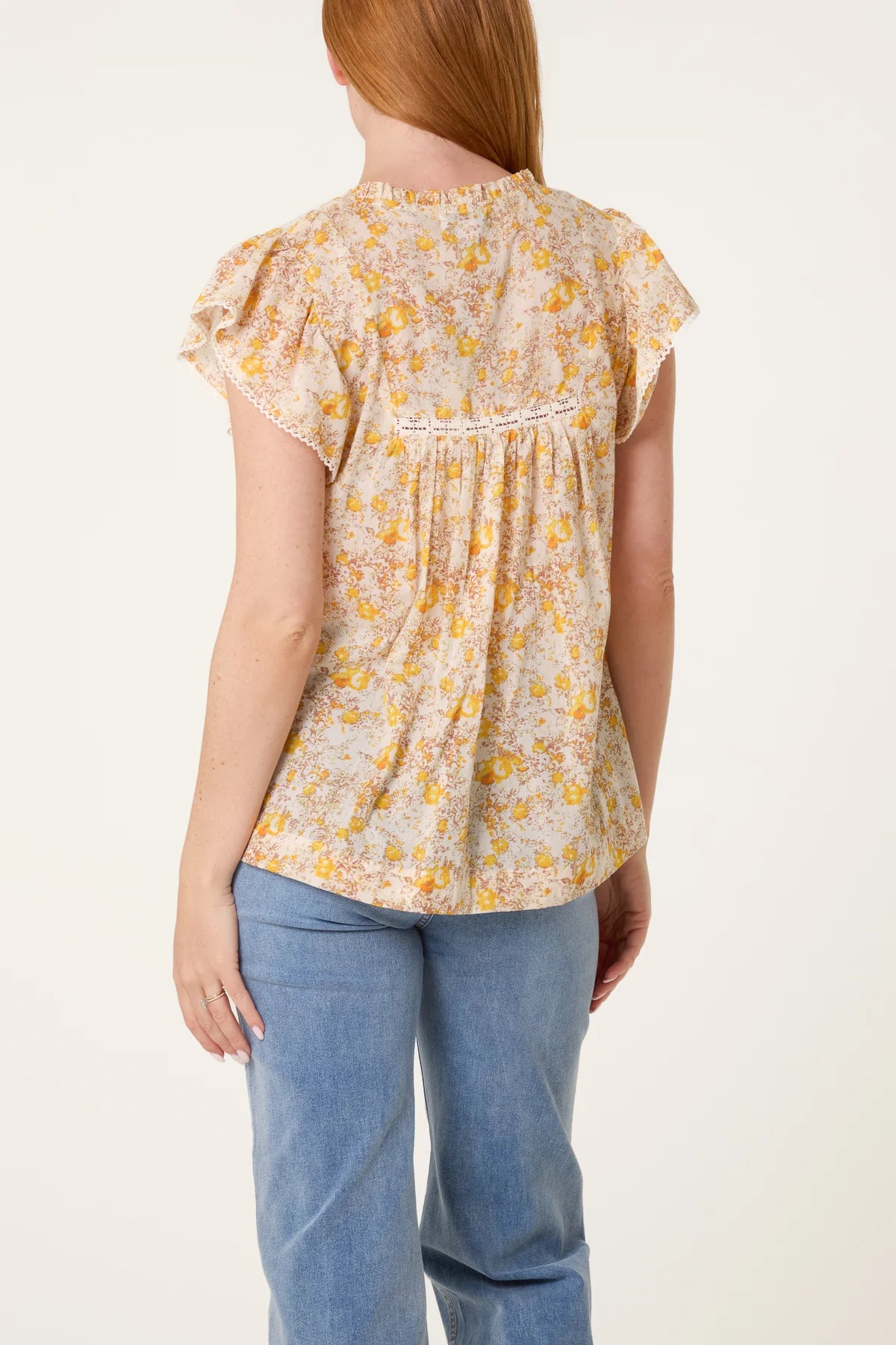 Rosie Boho Ruffle & Lace Smock Top