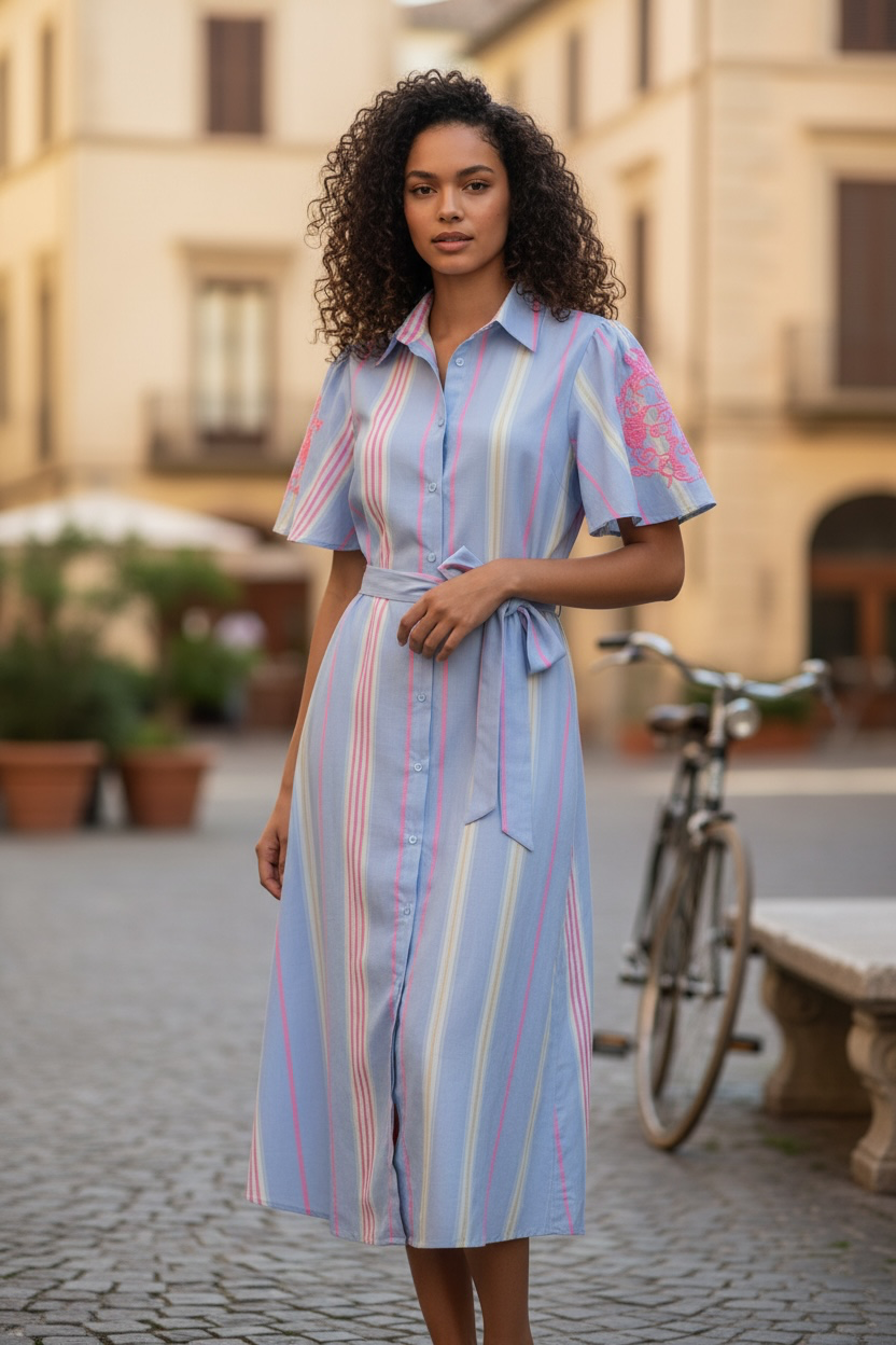 Candy Stripe Shirt Dress