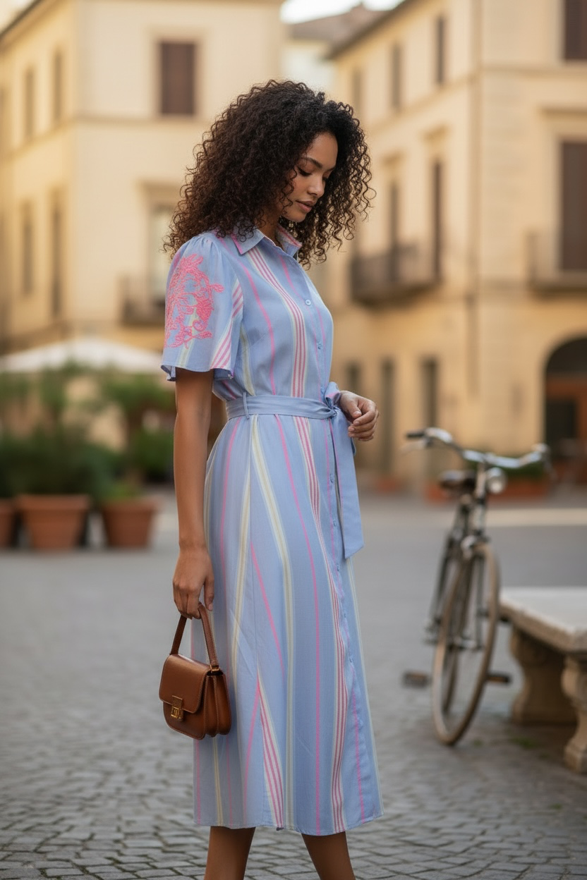 Candy Stripe Shirt Dress