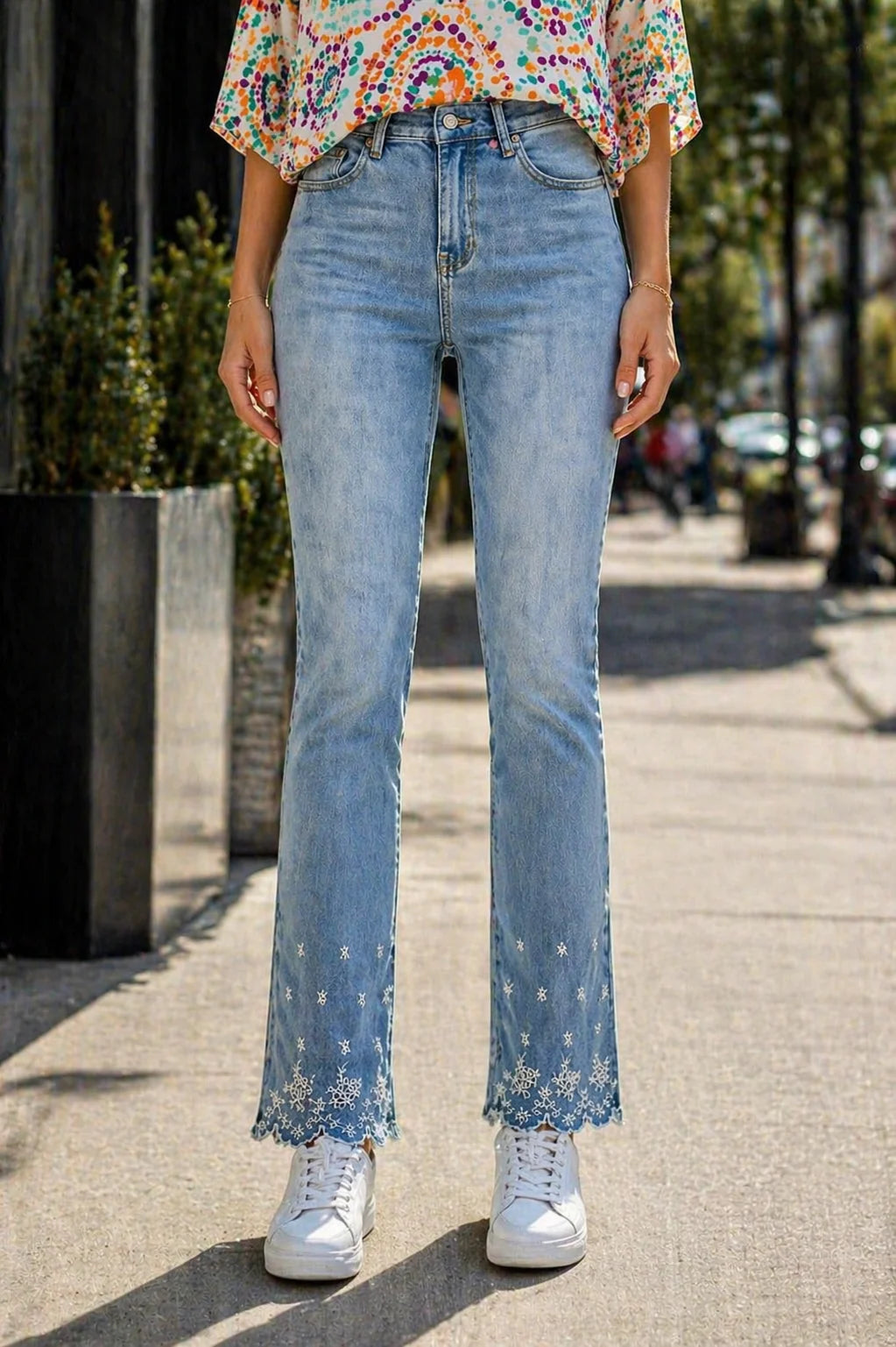 Julie Broderie Anglaise Ankle Grazer Jeans