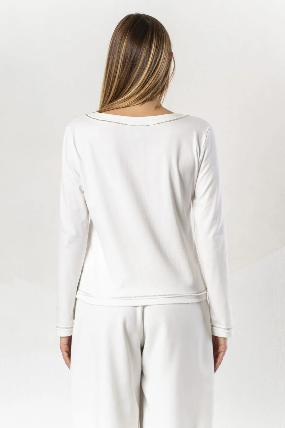 Elisa Cavaletti Designer Top with Light Blue Crystals