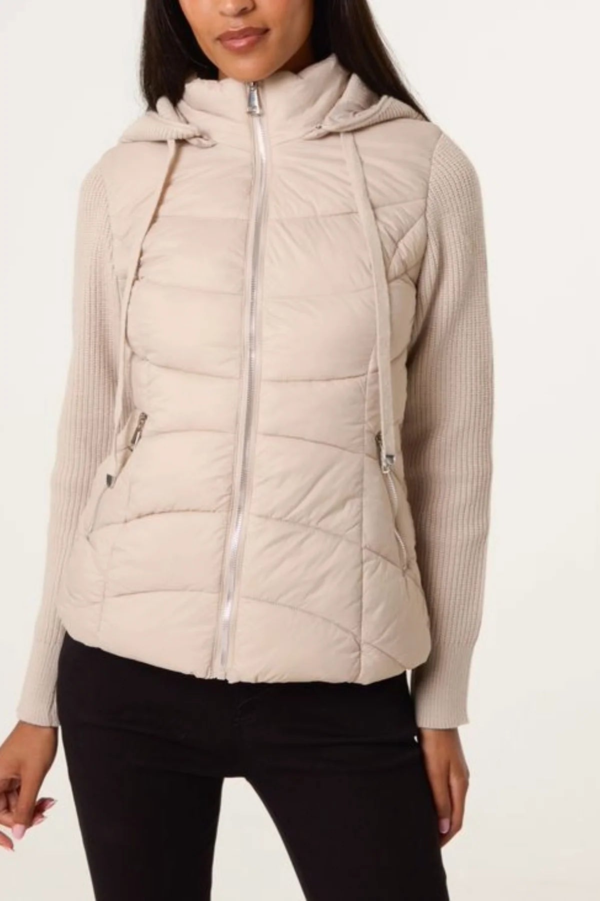 Oslo Knitted Sleeve Quilted Jacket