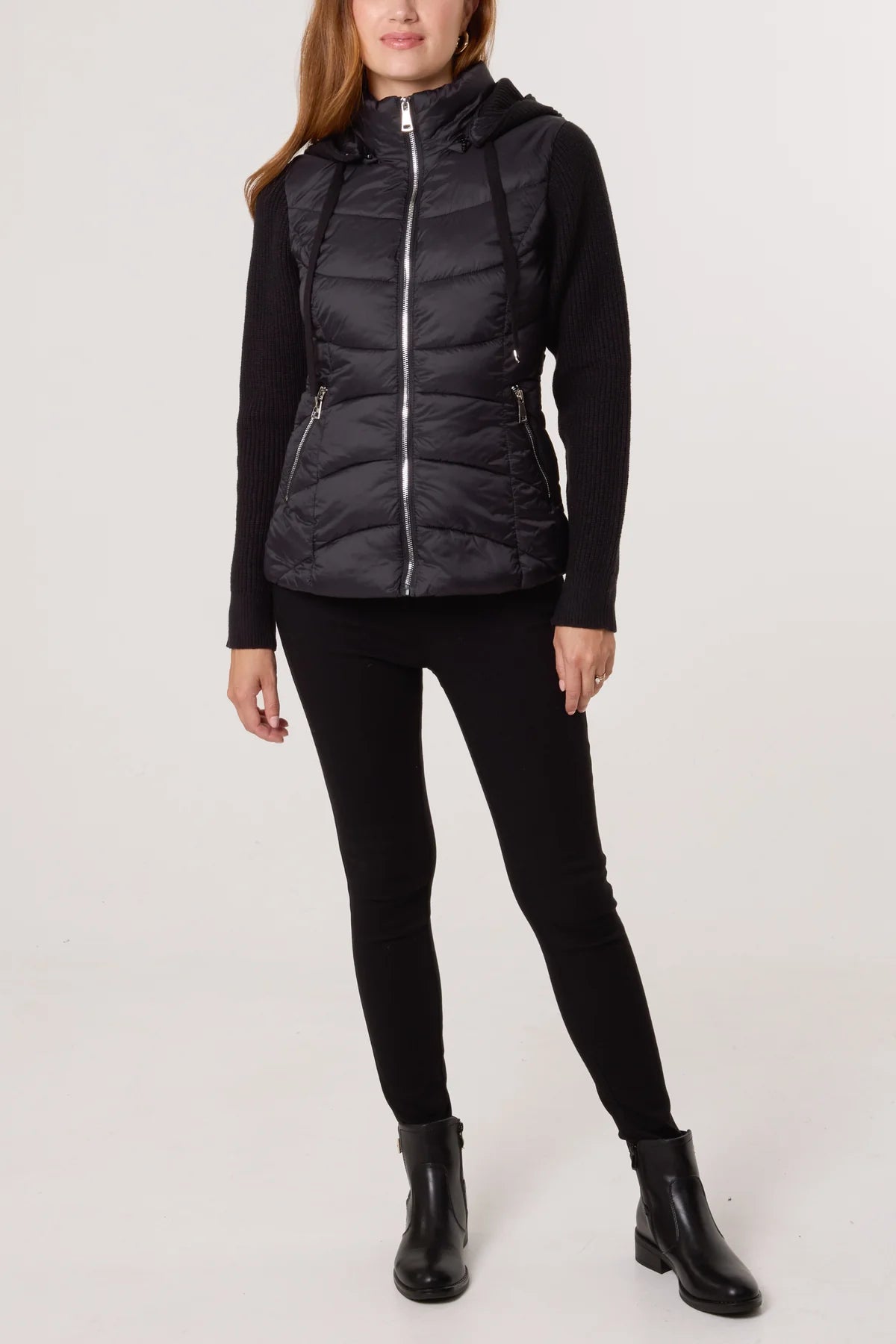 Oslo Knitted Sleeve Quilted Jacket