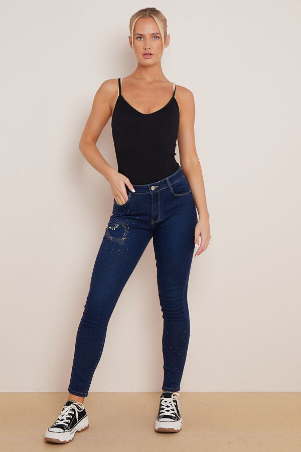 Orla Diamanté Heart Push-up Stretch Jeans